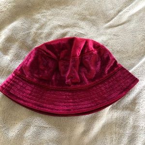 Red velvet bucket hat